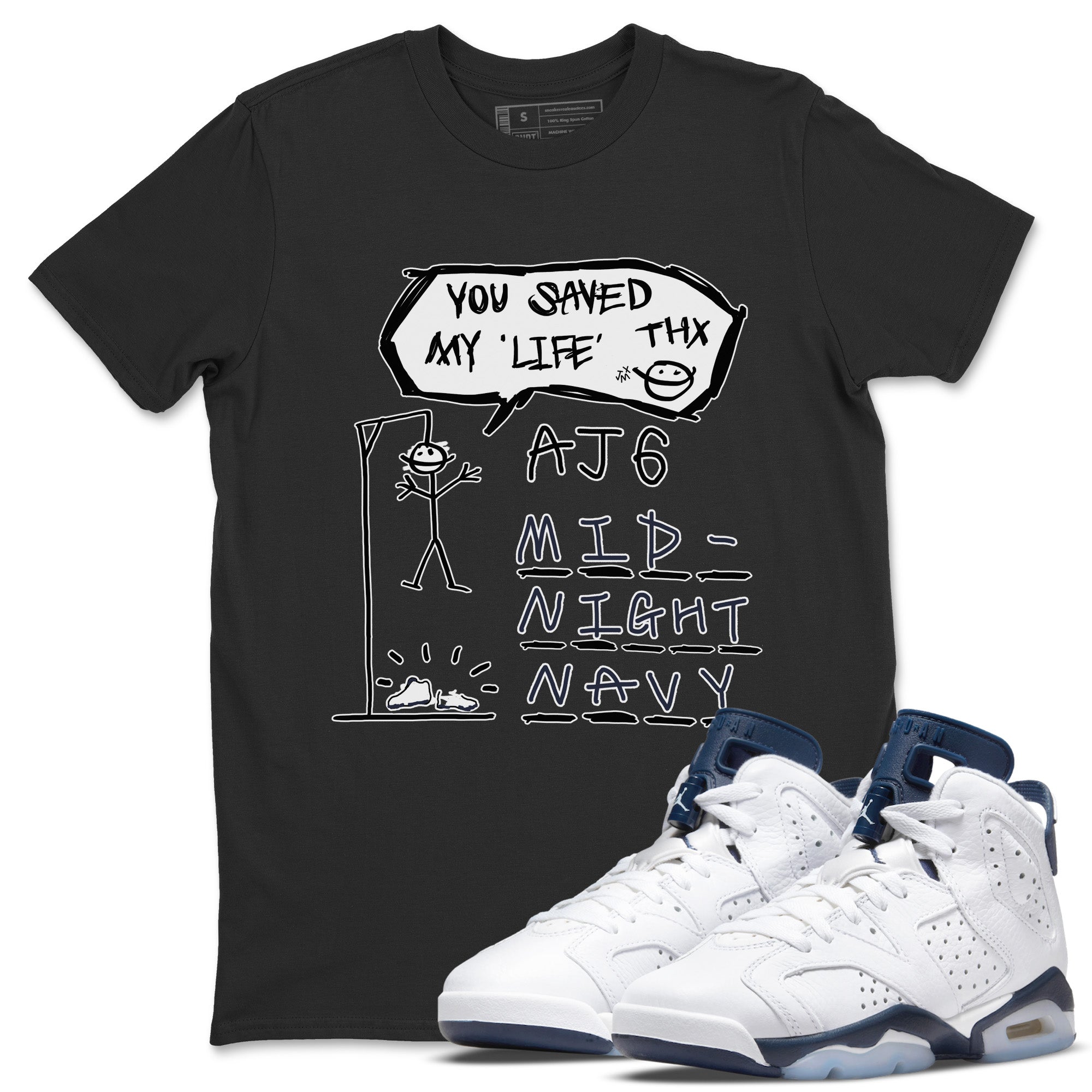 Jordan 6 Midnight Navy Sneaker Match Tees Hangman Sneaker Tees Jordan 6 Midnight Navy Sneaker Release Tees Unisex Shirts