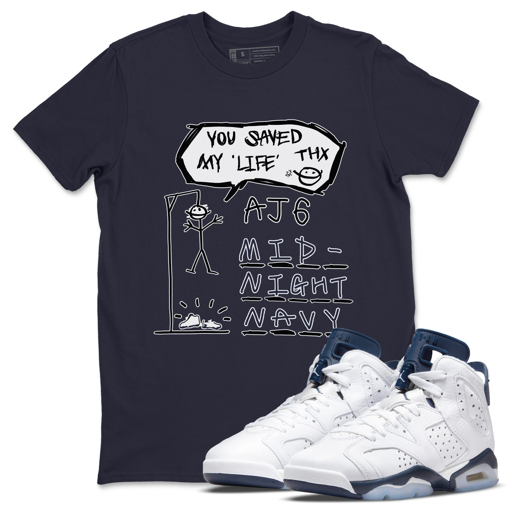 Jordan 6 Midnight Navy Sneaker Match Tees Hangman Sneaker Tees Jordan 6 Midnight Navy Sneaker Release Tees Unisex Shirts