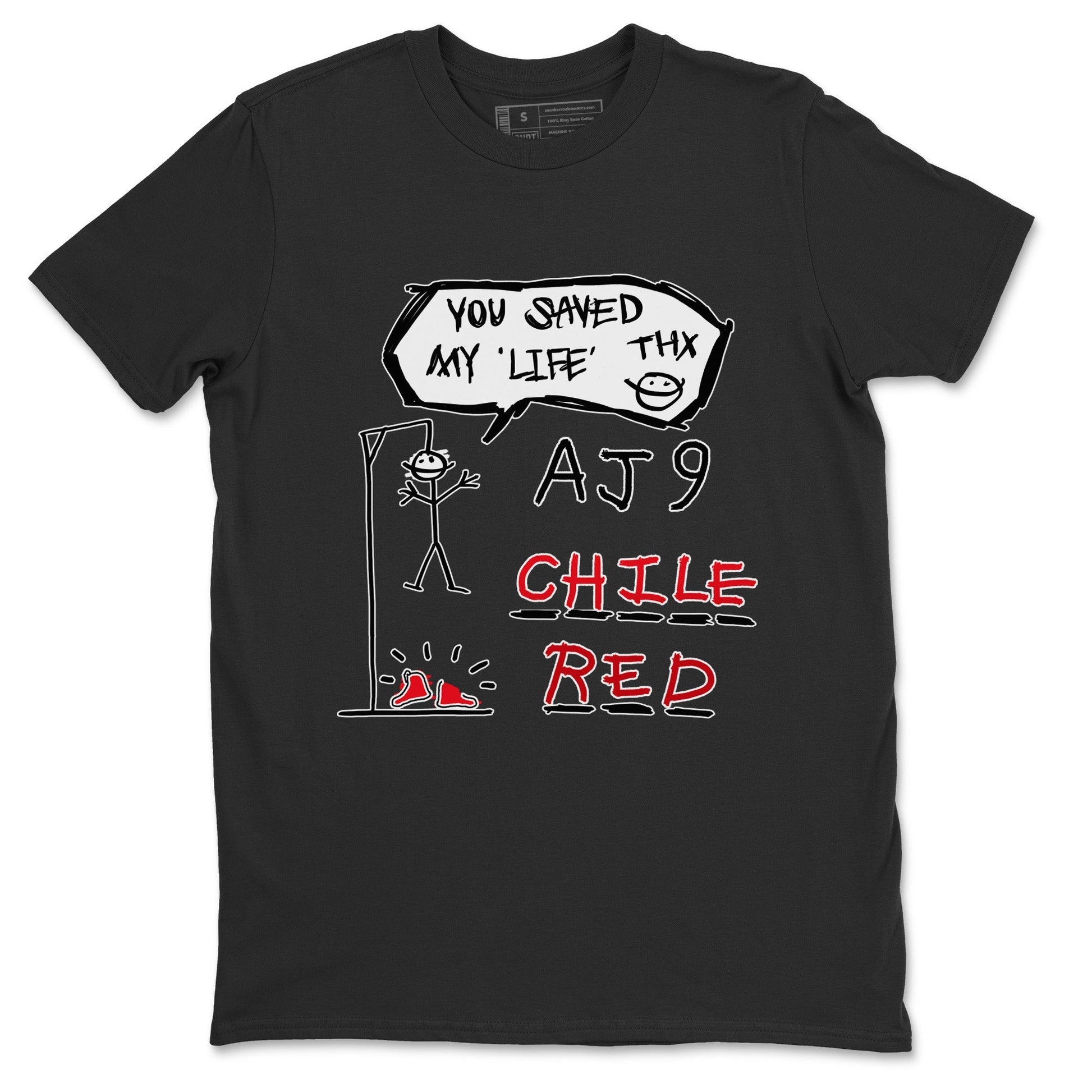 Jordan 9 Chile Red Sneaker Match Tees Hangman Sneaker Tees Jordan 9 Chile Red Sneaker Release Tees Unisex Shirts