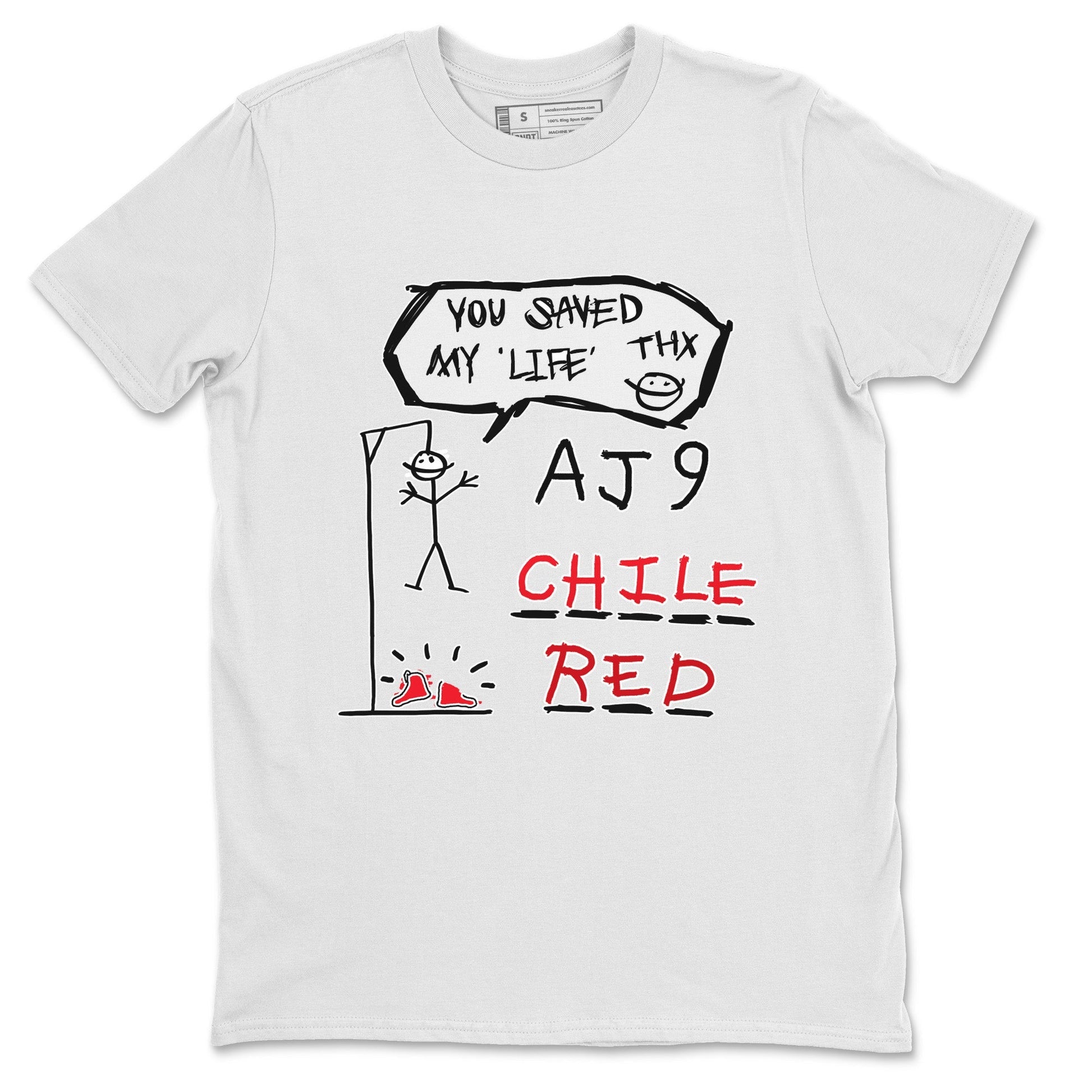 Jordan 9 Chile Red Sneaker Match Tees Hangman Sneaker Tees Jordan 9 Chile Red Sneaker Release Tees Unisex Shirts