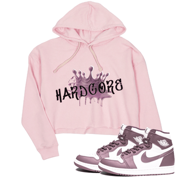 Air Jordan 1 Mauve shirt to match jordans Hardcore sneaker tees AJ1 Mauve SNRT Sneaker Tees Sneaker Matching Clothing Brand Pink 1 Crop T-Shirt