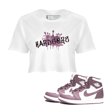 Air Jordan 1 Mauve shirt to match jordans Hardcore sneaker tees AJ1 Mauve SNRT Sneaker Tees Sneaker Matching Clothing Brand White 1 Crop T-Shirt
