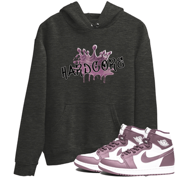 Air Jordan 1 Mauve shirt to match jordans Hardcore sneaker tees AJ1 Mauve SNRT Sneaker Tees Sneaker Matching Clothing Brand Unisex Sneaker Tee Charcoal Heather 1 T-Shirt