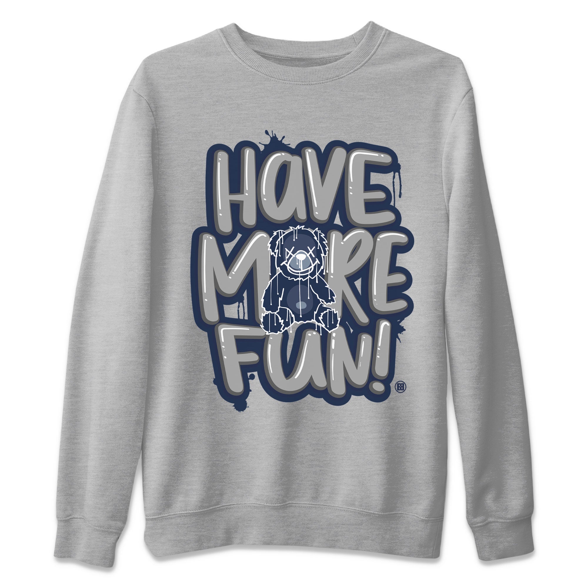 Air Jordan 5 Navy Sneaker Match Tees Have More Fun Sneaker Tees Air Jordan 5 Georgetown SNRT Sneaker Release Tees Short Sleeve T-Shirt Heather Grey 2