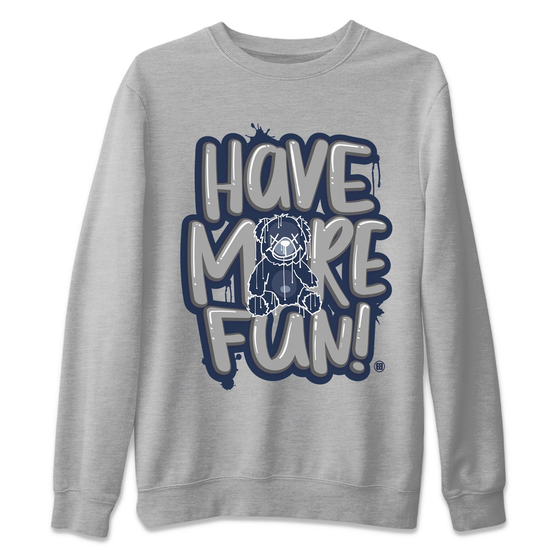 Air Jordan 5 Navy Sneaker Match Tees Have More Fun Sneaker Tees Air Jordan 5 Georgetown SNRT Sneaker Release Tees Short Sleeve T-Shirt Heather Grey 2