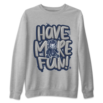 Air Jordan 5 Navy Sneaker Match Tees Have More Fun Sneaker Tees Air Jordan 5 Georgetown SNRT Sneaker Release Tees Short Sleeve T-Shirt Heather Grey 2