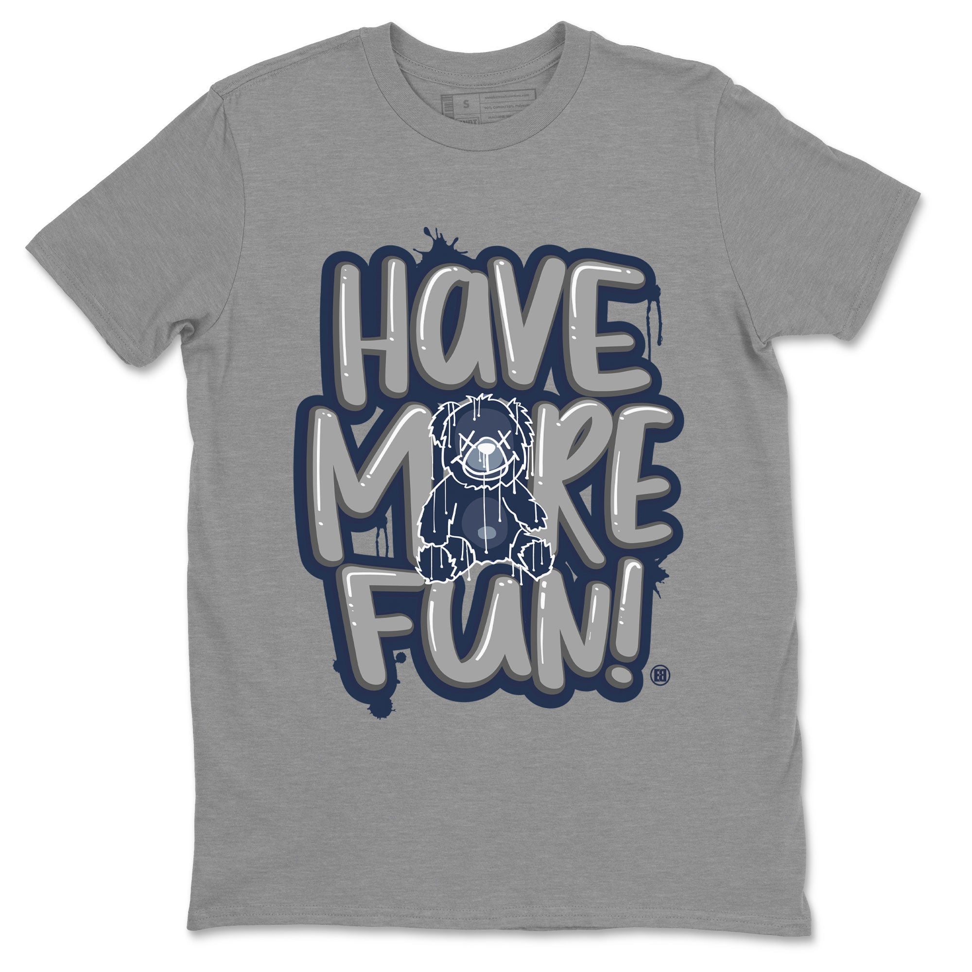 Air Jordan 5 Navy Sneaker Match Tees Have More Fun Sneaker Tees Air Jordan 5 Georgetown SNRT Sneaker Release Tees Short Sleeve T-Shirt Heather Grey 2