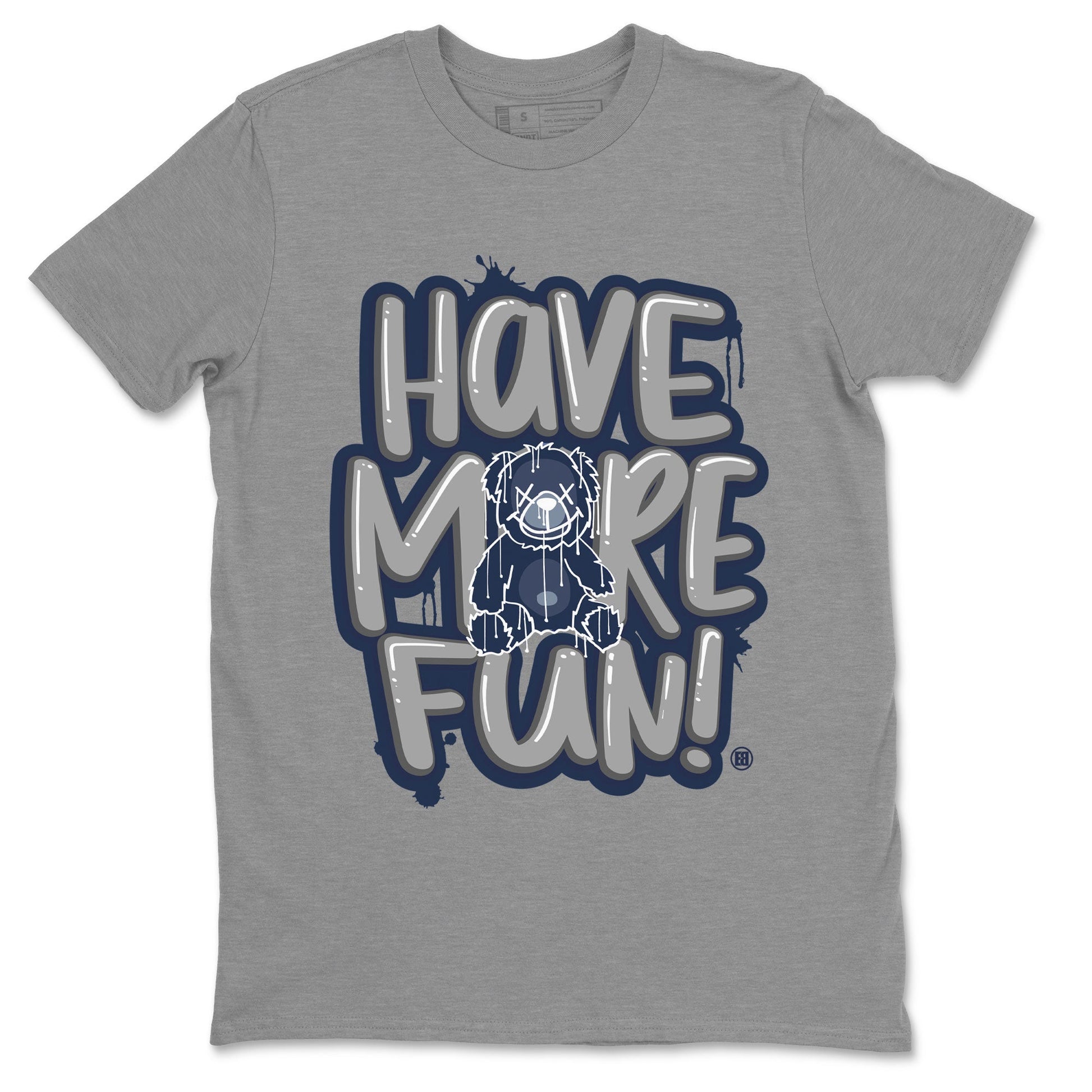 Air Jordan 5 Navy Sneaker Match Tees Have More Fun Sneaker Tees Air Jordan 5 Georgetown SNRT Sneaker Release Tees Short Sleeve T-Shirt Heather Grey 2