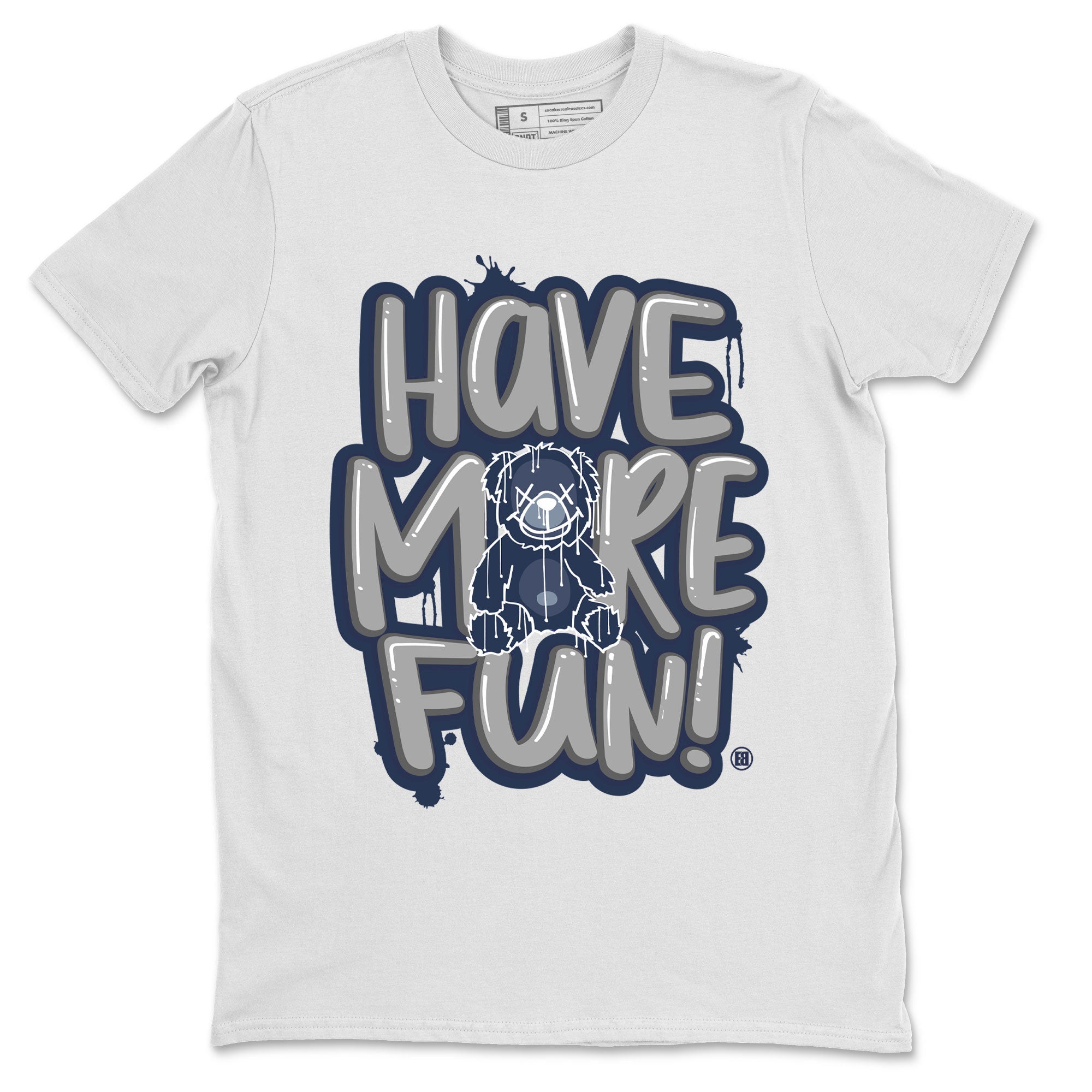 Air Jordan 5 Navy Sneaker Match Tees Have More Fun Sneaker Tees Air Jordan 5 Georgetown SNRT Sneaker Release Tees Short Sleeve T-Shirt White 2