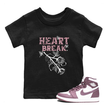 Air Jordan 1 Mauve shirt to match jordans Heart Break sneaker matching t-shirt Jordan 1 High OG Mauve SNRT Sneaker Release Tees Baby Toddler Black 1 T-Shirt