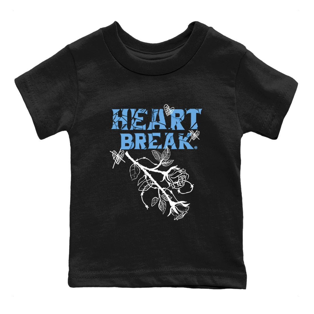 Air Jordan 1 Retro High OG UNC Toe Shirt to match Jordans Heart Break Sneaker Tees UNC Toe 1s Tees Kids and Baby Tees Black 1
