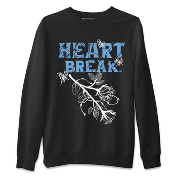 Air Jordan 1 Retro High OG UNC Toe Shirt to match Jordans Heart Break Sneaker Tees UNC Toe 1s Tees Crew Neck T-Shirts Black 2