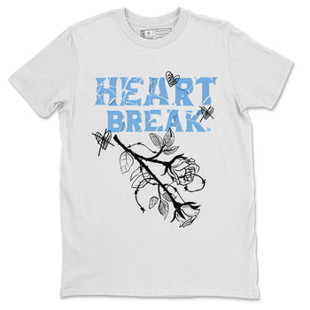 Air Jordan 1 Retro High OG UNC Toe Shirt to match Jordans Heart Break Sneaker Tees UNC Toe 1s Tees Crew Neck T-Shirts White 2