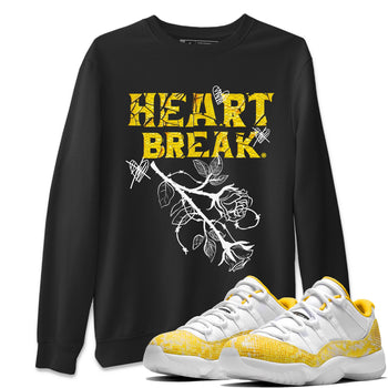 Air Jordan 11 Yellow Python Sneaker Match Tees Heart Break Sneaker Tees Snakeskin 11s Sneaker Tees Unisex Shirts Black 1