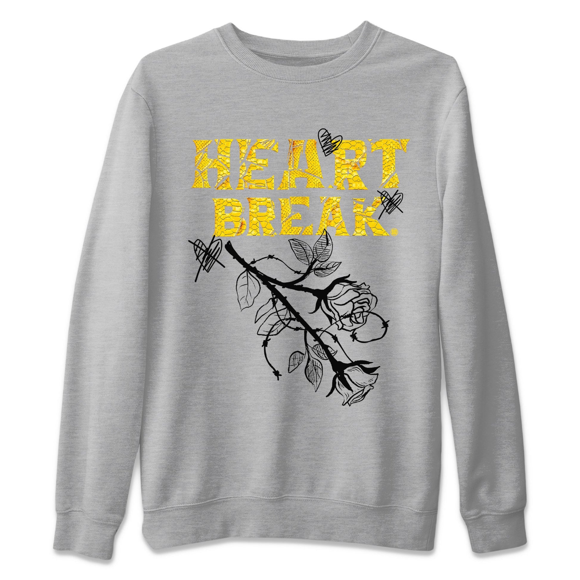 Air Jordan 11 Yellow Python Sneaker Match Tees Heart Break Sneaker Tees Snakeskin 11s Sneaker Tees Unisex Shirts Heather Grey 2