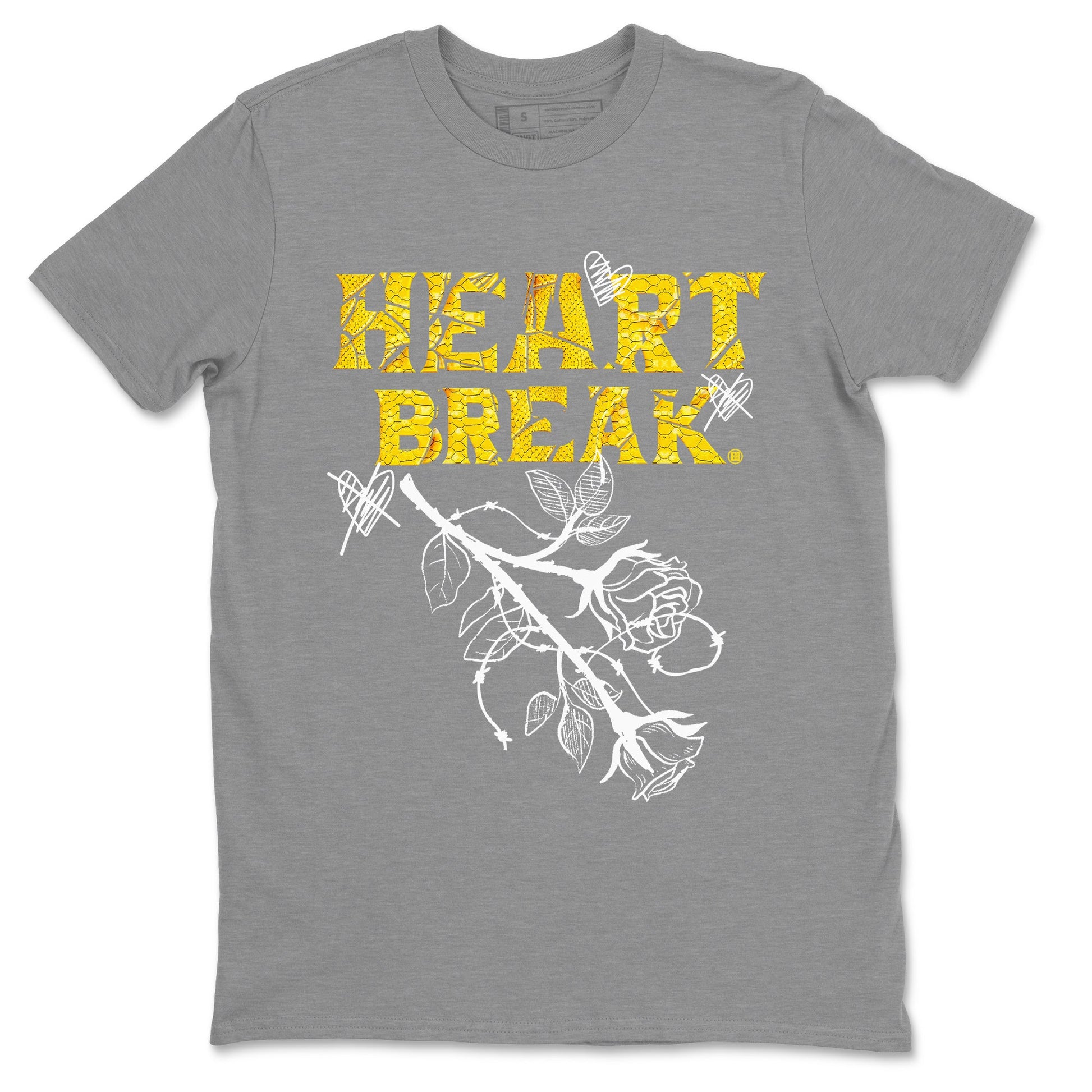 Air Jordan 11 Yellow Python Sneaker Match Tees Heart Break Sneaker Tees Snakeskin 11s Sneaker Tees Unisex Shirts Heather Grey 2
