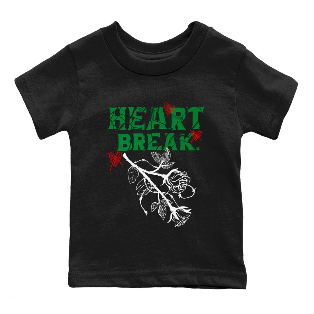 Air Jordan 3 Lucky Green Sneaker Match Tees Heart Break Sneaker Tees 3s Lucky Green Tees Kids Shirts Black 2