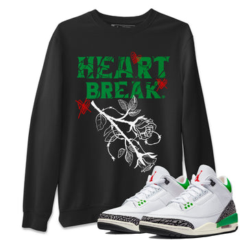 Air Jordan 3 Lucky Green Sneaker Match Tees Heart Break Sneaker Tees 3s Lucky Green Tees Unisex Shirts Black 1