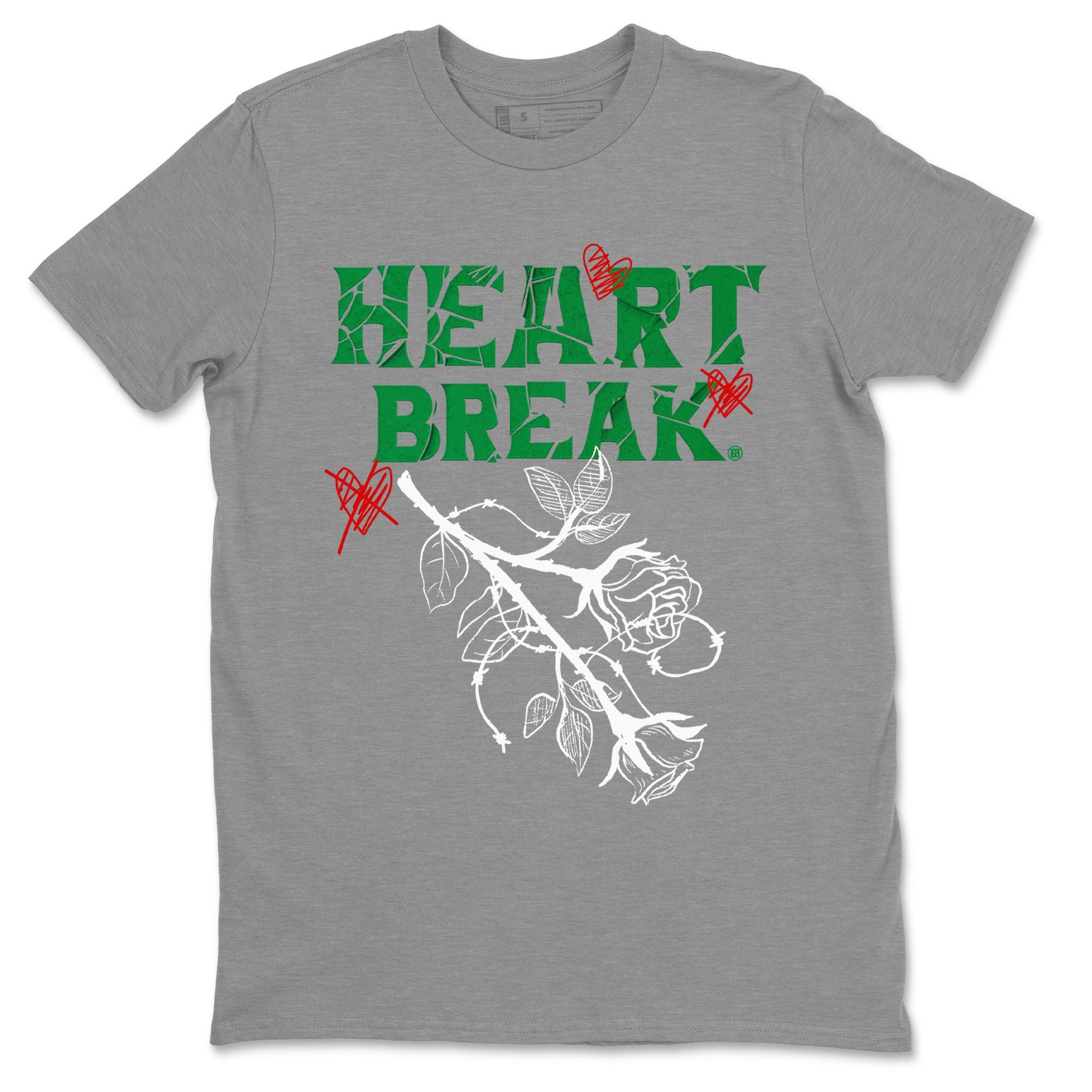 Air Jordan 3 Lucky Green Sneaker Match Tees Heart Break Sneaker Tees 3s Lucky Green Tees Unisex Shirts Heather Grey 2