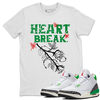 Air Jordan 3 Lucky Green Sneaker Match Tees Heart Break Sneaker Tees 3s Lucky Green Tees Unisex Shirts White 1