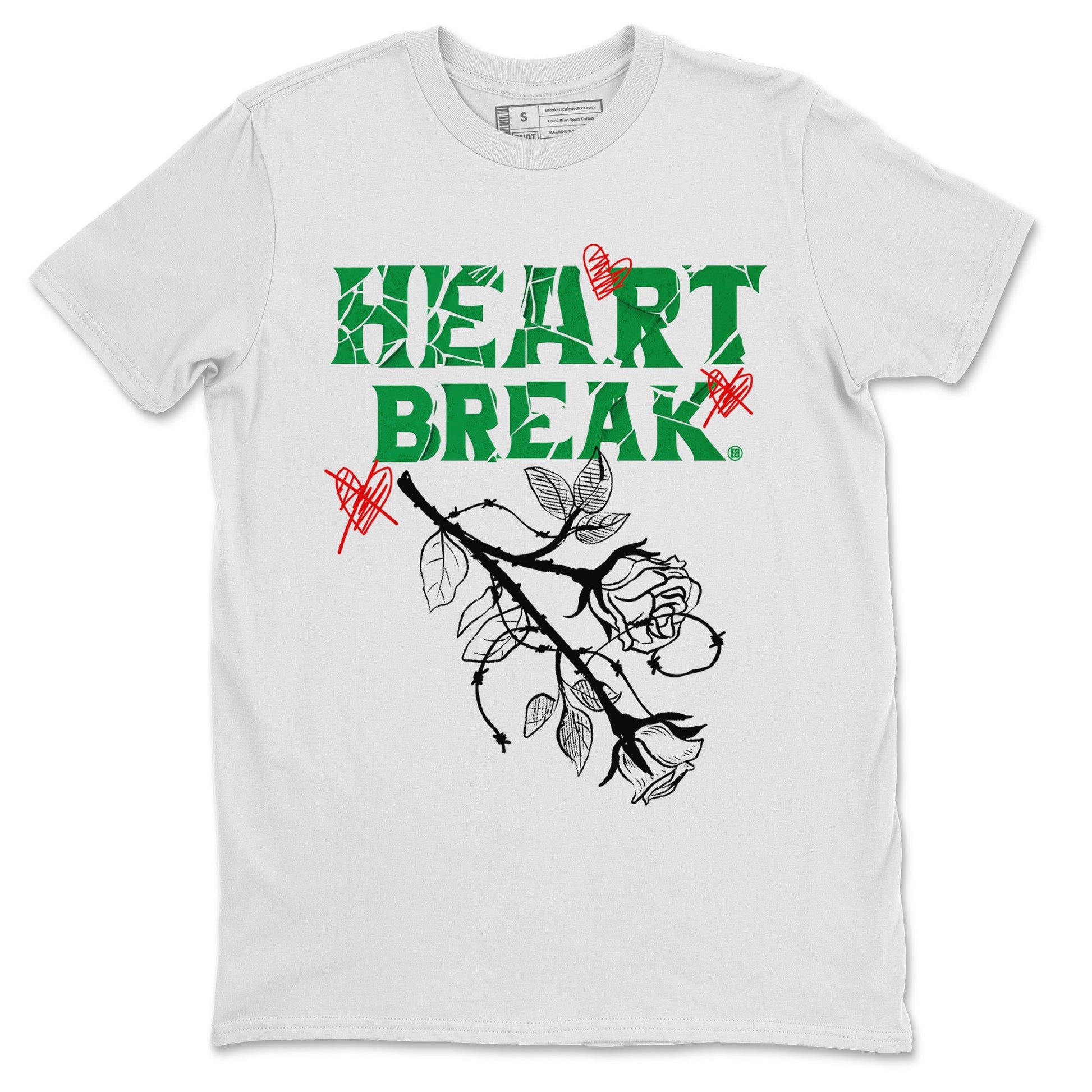 Air Jordan 3 Lucky Green Sneaker Match Tees Heart Break Sneaker Tees 3s Lucky Green Tees Unisex Shirts White 2