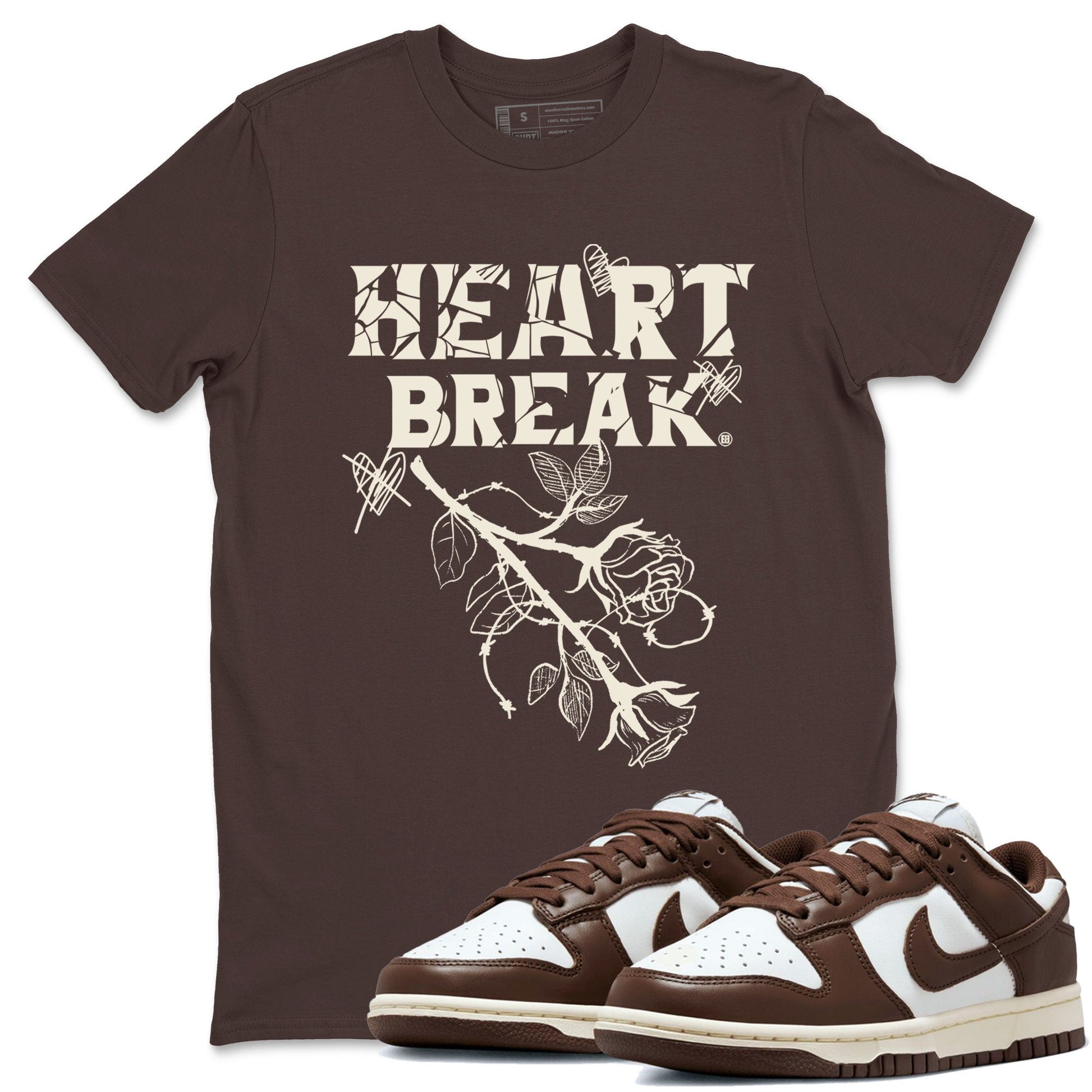 Dunk Low WMNS Cacao Wow sneaker shirt to match jordans Heart Break sneaker tees Dunk Cacao Wow SNRT Sneaker Tees Crew Neck Unisex Cotton Sneaker T-Shirt Dark Chocolate 1 T-Shirt