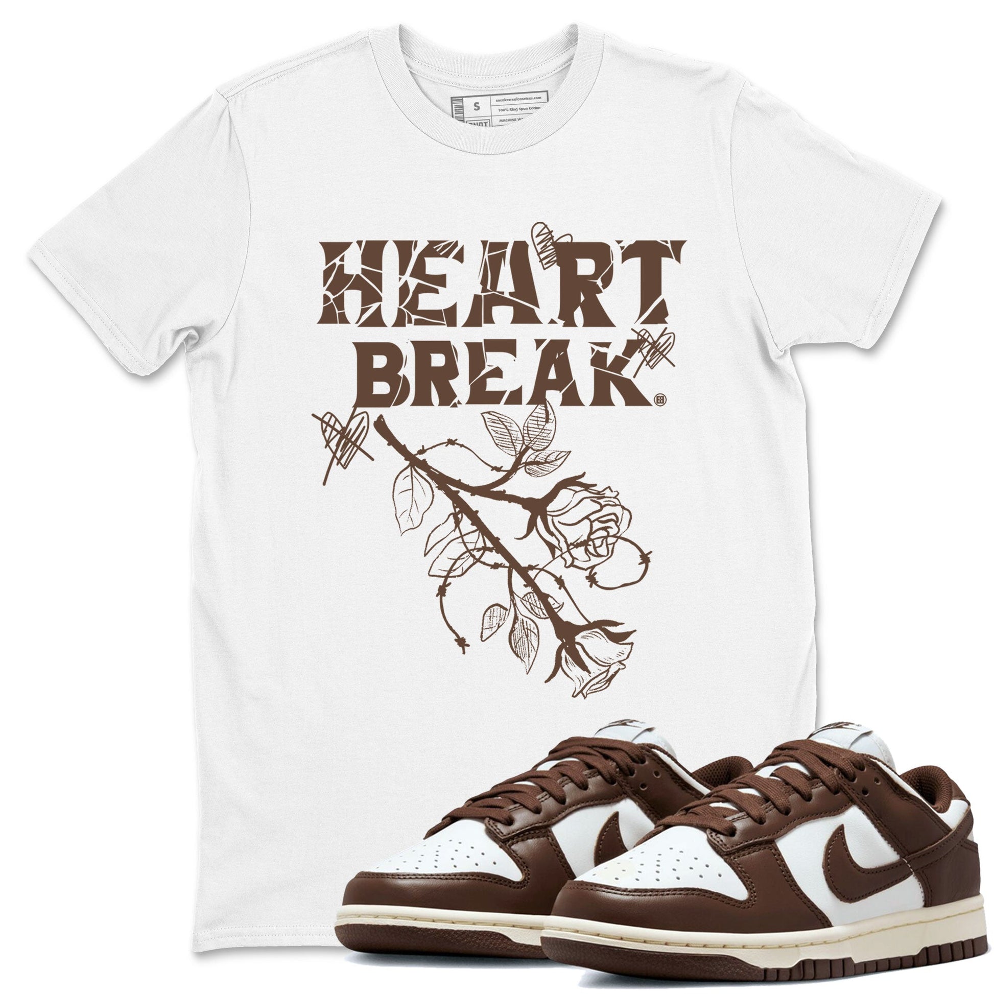 Dunk Low WMNS Cacao Wow sneaker shirt to match jordans Heart Break sneaker tees Dunk Cacao Wow SNRT Sneaker Tees Crew Neck Unisex Cotton Sneaker T-Shirt White 1 T-Shirt