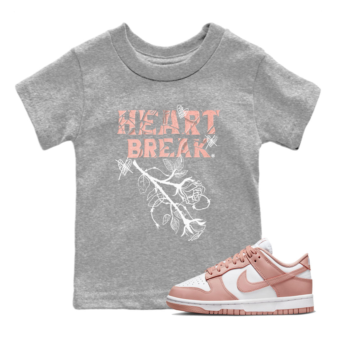Dunk Low WMNS Rose Whisper shirt to match jordans Heart Break sneaker tees Dunk Rose Whisper SNRT Sneaker Release Tees Baby Toddler Kids Heather Grey 1 T-Shirt