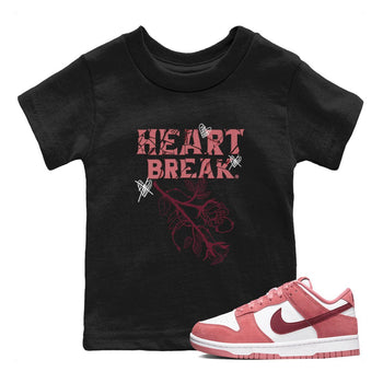 Dunks Valentines Day shirt to match jordans Heart Break sneaker tees Dunks Valentine's Day SNRT sneaker release tees baby toddler Black 1 cotton Shirt