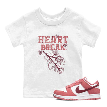 Dunks Valentines Day shirt to match jordans Heart Break sneaker tees Dunks Valentine's Day SNRT sneaker release tees baby toddler White 1 cotton Shirt