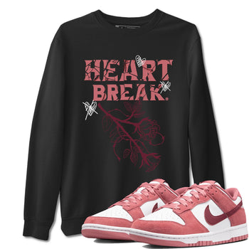 Dunks Valentines Day shirt to match jordans Heart Break sneaker tees Dunks Valentine's Day SNRT sneaker Release Tees unisex cotton Black 1 crew neck shirt
