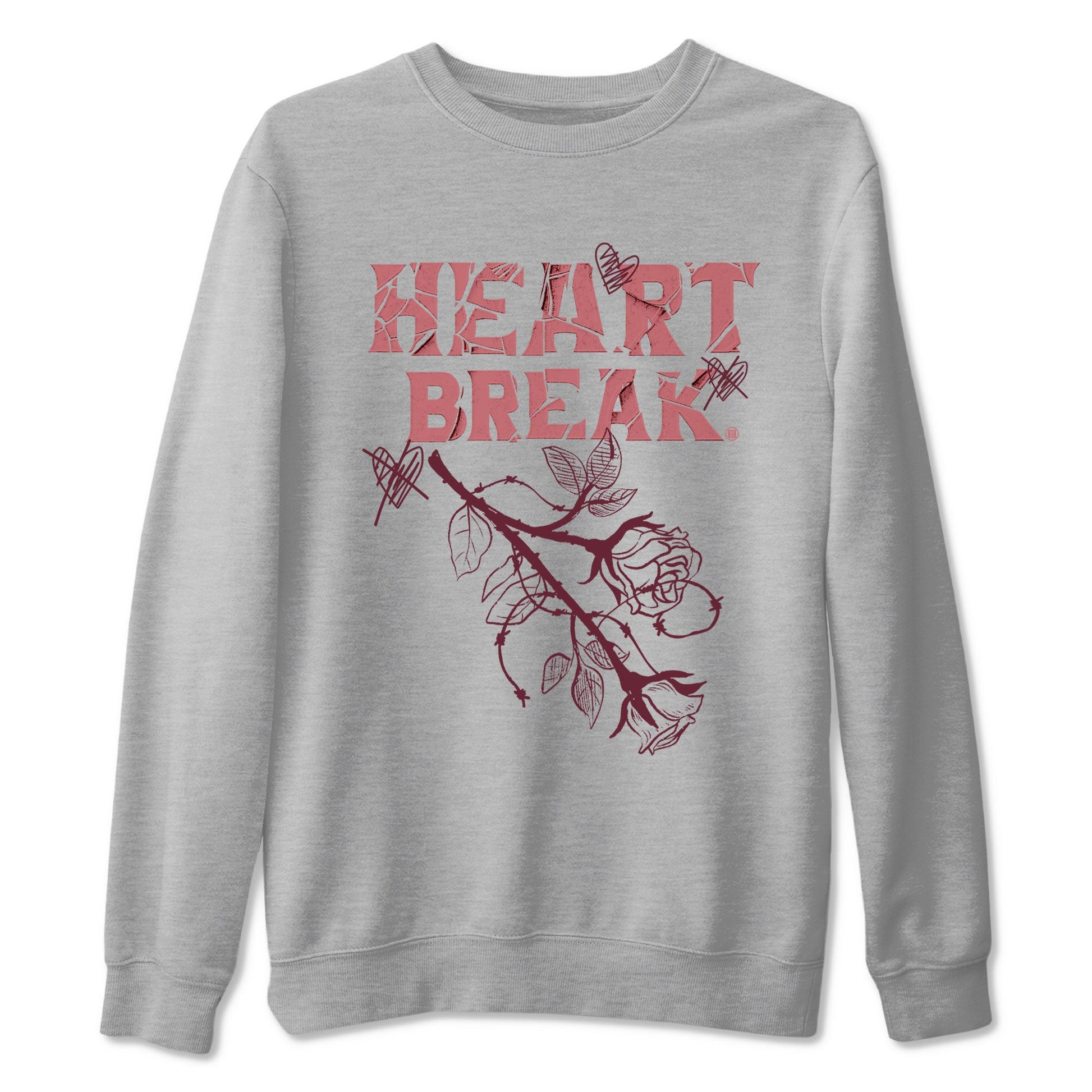 Dunks Valentines Day shirt to match jordans Heart Break sneaker tees Dunks Valentine's Day SNRT sneaker Release Tees unisex cotton Heather Grey 2 crew neck shirt