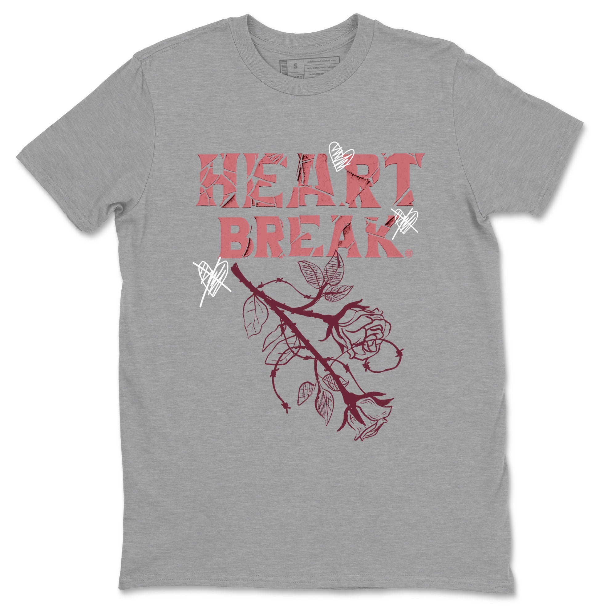 Dunks Valentines Day shirt to match jordans Heart Break sneaker tees Dunks Valentine's Day SNRT sneaker Release Tees unisex cotton Heather Grey 2 crew neck shirt