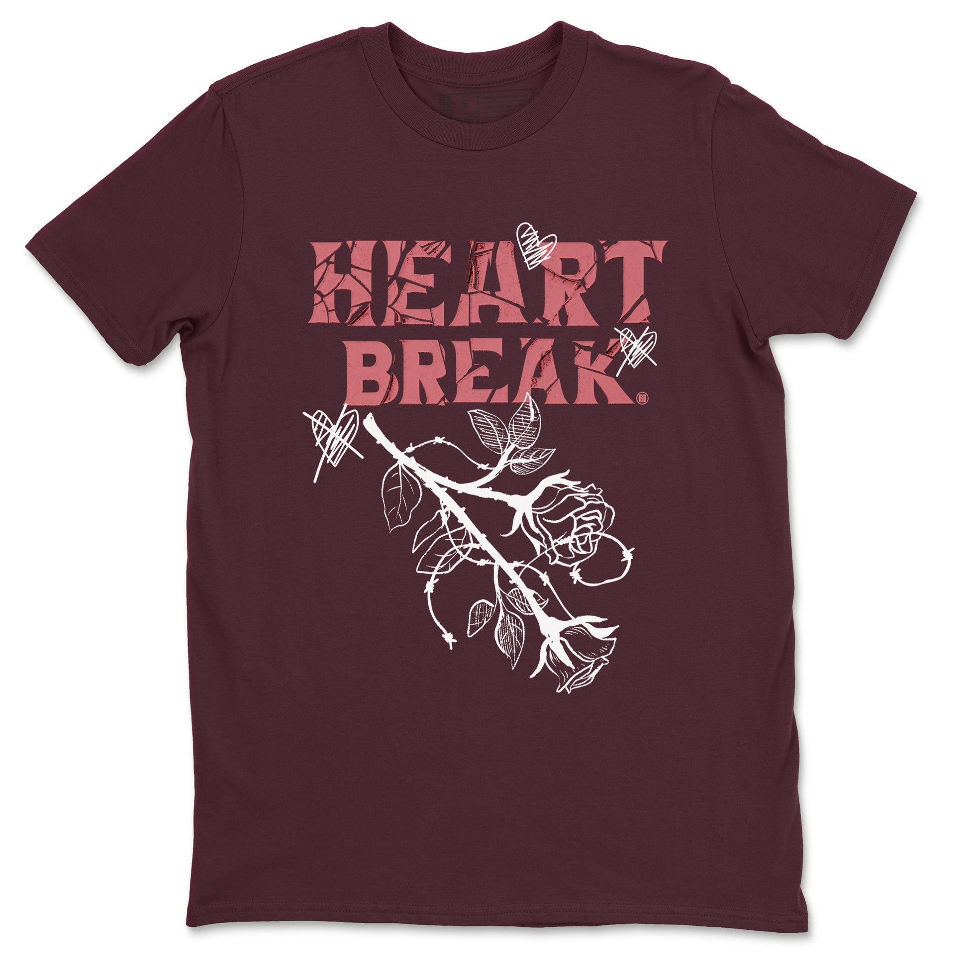 Dunks Valentines Day shirt to match jordans Heart Break sneaker tees Dunks Valentine's Day SNRT sneaker Release Tees unisex cotton Maroon 2 crew neck shirt