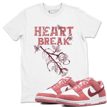 Dunks Valentines Day shirt to match jordans Heart Break sneaker tees Dunks Valentine's Day SNRT sneaker Release Tees unisex cotton White 1 crew neck shirt