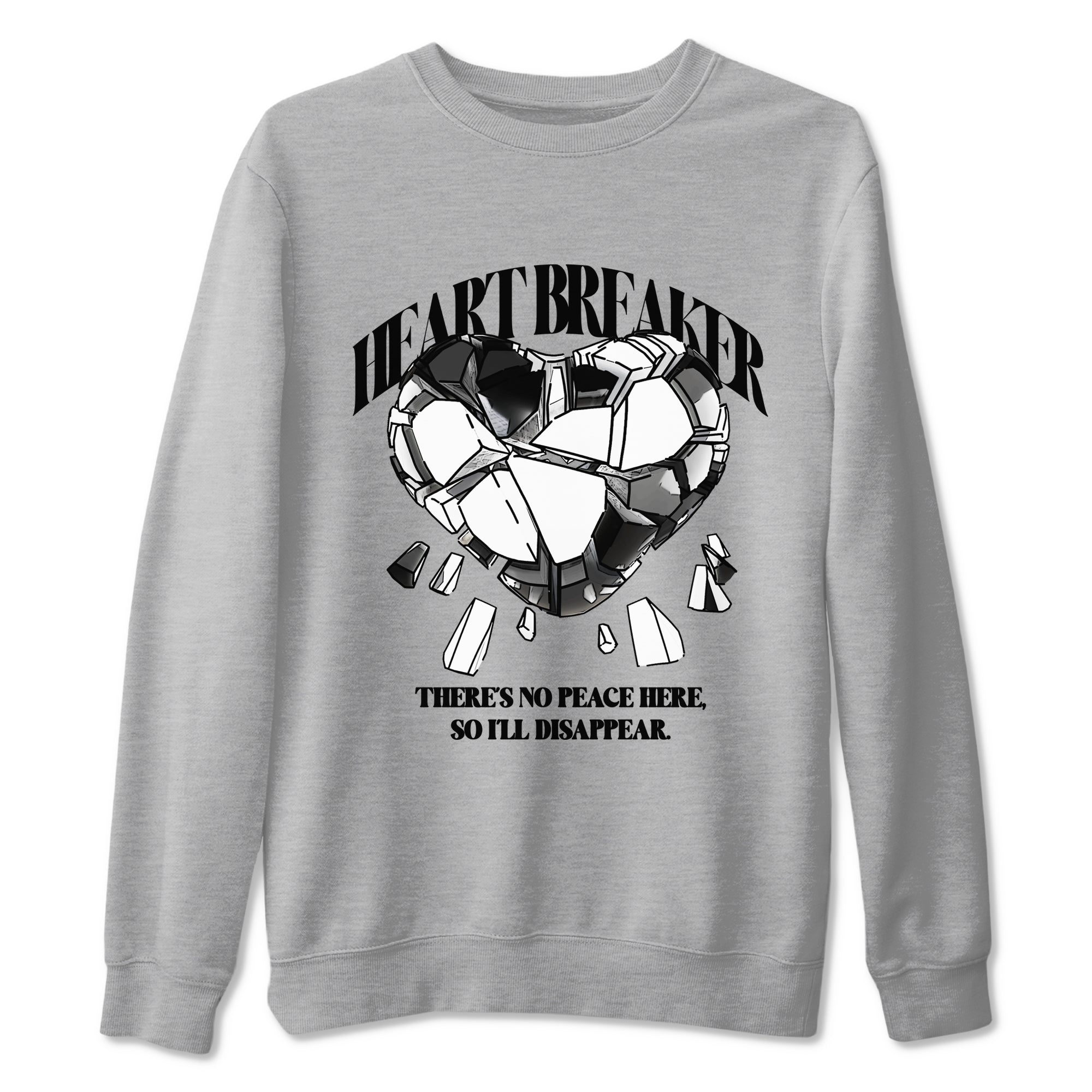 1s Black White shirt to match jordans Heart Breaker sneaker tees Air Jordan 1 High OG Black White SNRT Sneaker Release Tees unisex cotton Heather Grey 2 crew neck shirt