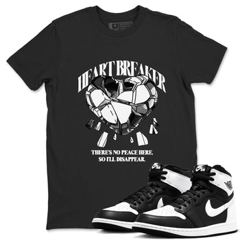 1s Black White shirt to match jordans Heart Breaker sneaker tees Air Jordan 1 High OG Black White SNRT Sneaker Release Tees unisex cotton Black 1 crew neck shirt