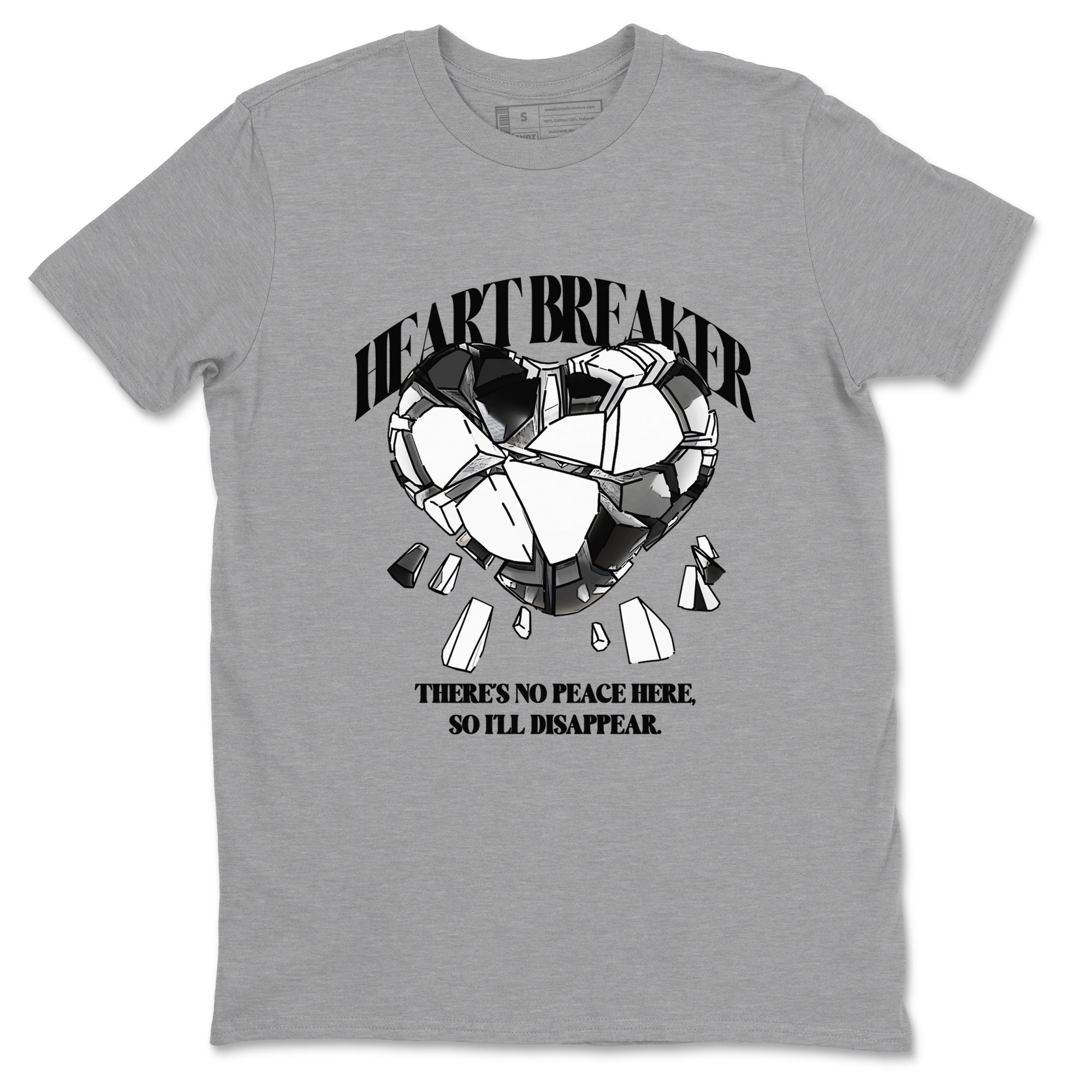 1s Black White shirt to match jordans Heart Breaker sneaker tees Air Jordan 1 High OG Black White SNRT Sneaker Release Tees unisex cotton Heather Grey 2 crew neck shirt