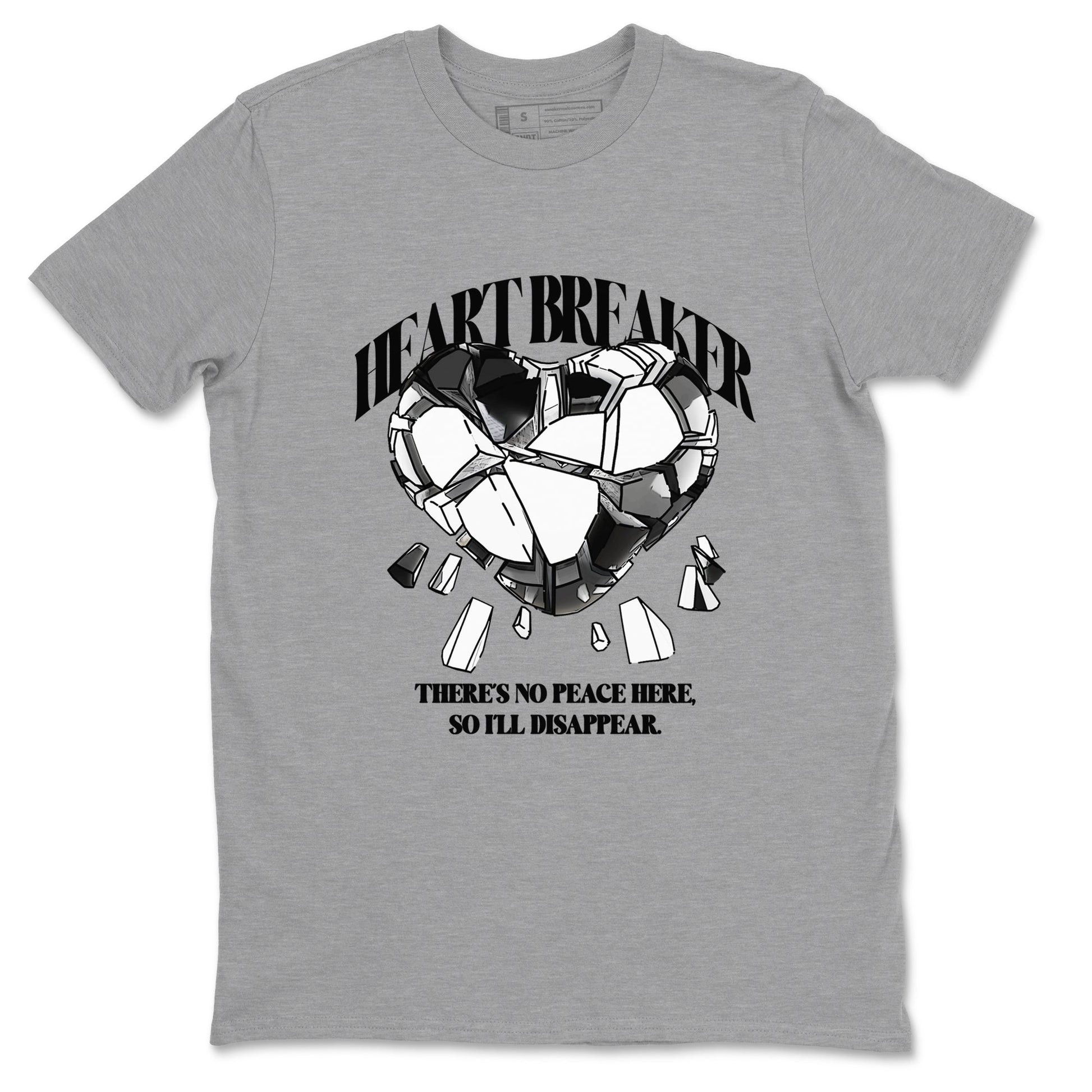 1s Black White shirt to match jordans Heart Breaker sneaker tees Air Jordan 1 High OG Black White SNRT Sneaker Release Tees unisex cotton Heather Grey 2 crew neck shirt