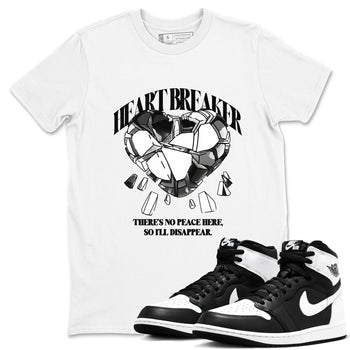 1s Black White shirt to match jordans Heart Breaker sneaker tees Air Jordan 1 High OG Black White SNRT Sneaker Release Tees unisex cotton White 1 crew neck shirt