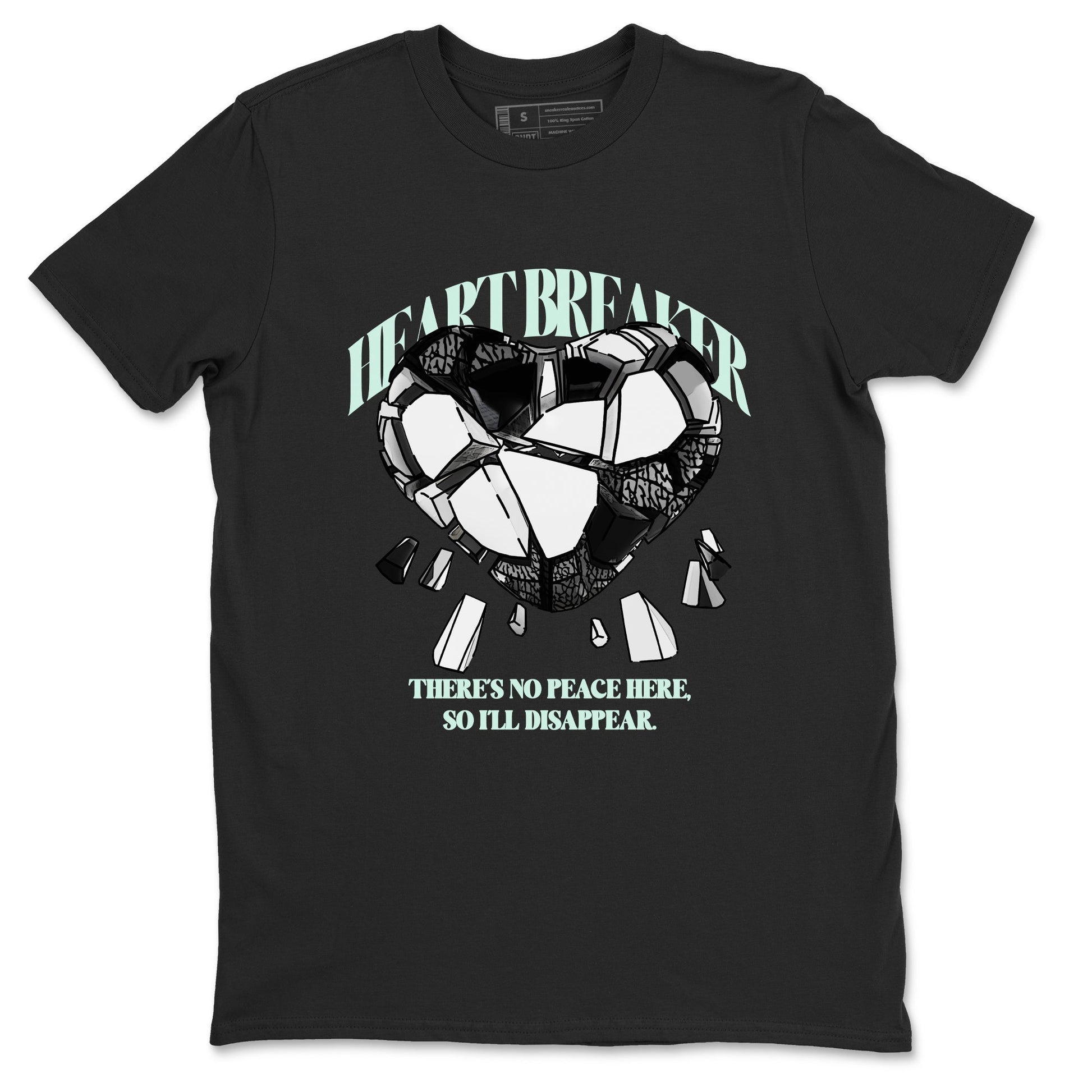 3s Green Glow shirt to match jordans Heart Breaker sneaker tees Air Jordan 3 Green Glow SNRT Sneaker Release Tees unisex cotton Black 2 crew neck shirt