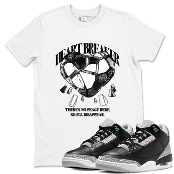 3s Green Glow shirt to match jordans Heart Breaker sneaker tees Air Jordan 3 Green Glow SNRT Sneaker Release Tees unisex cotton White 1 crew neck shirt