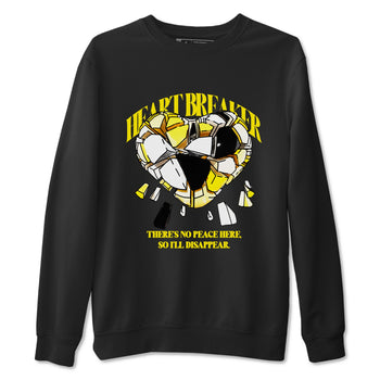 AJ4 Vivid Sulfur shirt to match jordans Heart Breaker sneaker tees Air Jordan 4 Vivid Sulfur SNRT Sneaker Release Tees unisex cotton Black 2 crew neck shirt