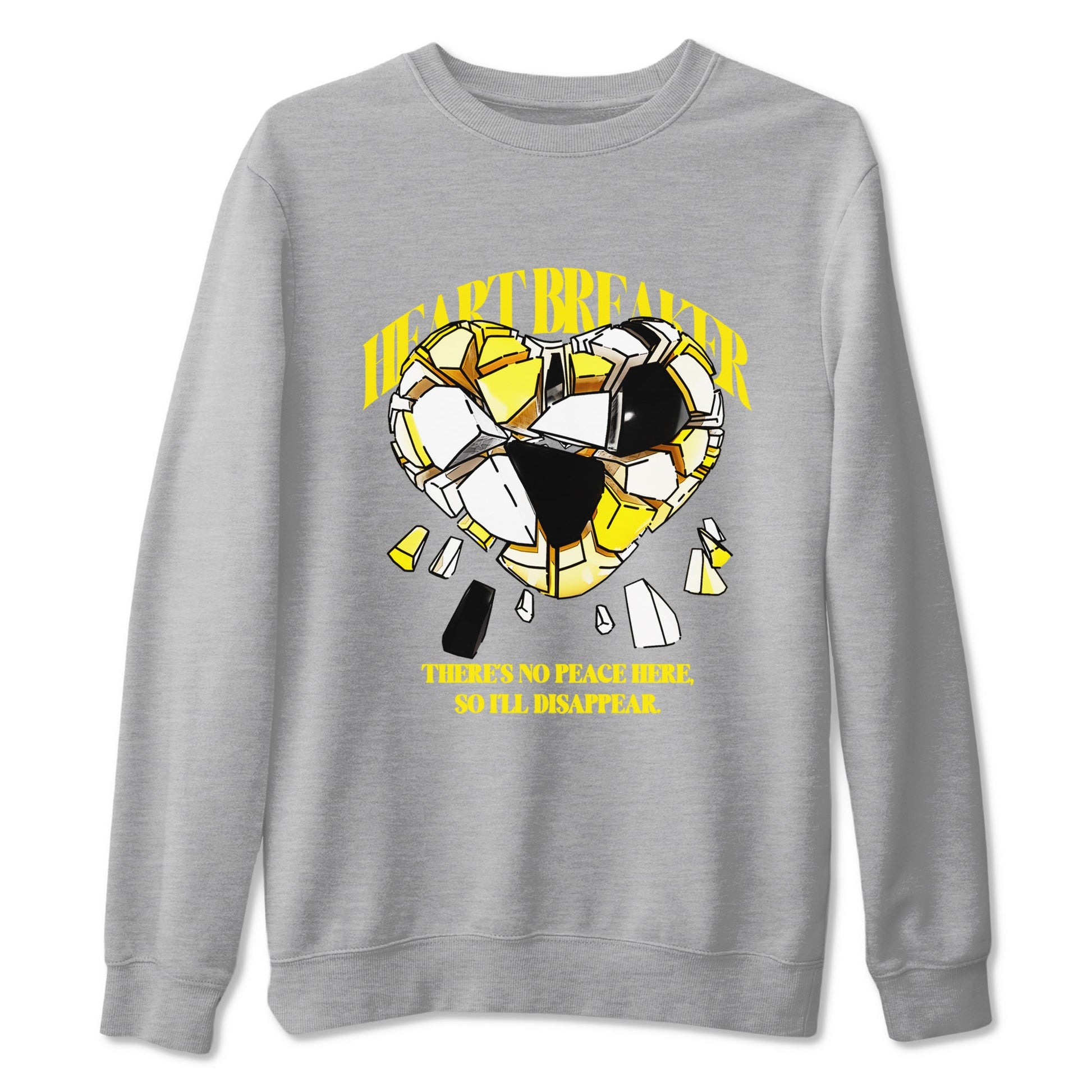 AJ4 Vivid Sulfur shirt to match jordans Heart Breaker sneaker tees Air Jordan 4 Vivid Sulfur SNRT Sneaker Release Tees unisex cotton Heather Grey 2 crew neck shirt