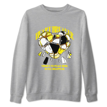 AJ4 Vivid Sulfur shirt to match jordans Heart Breaker sneaker tees Air Jordan 4 Vivid Sulfur SNRT Sneaker Release Tees unisex cotton Heather Grey 2 crew neck shirt