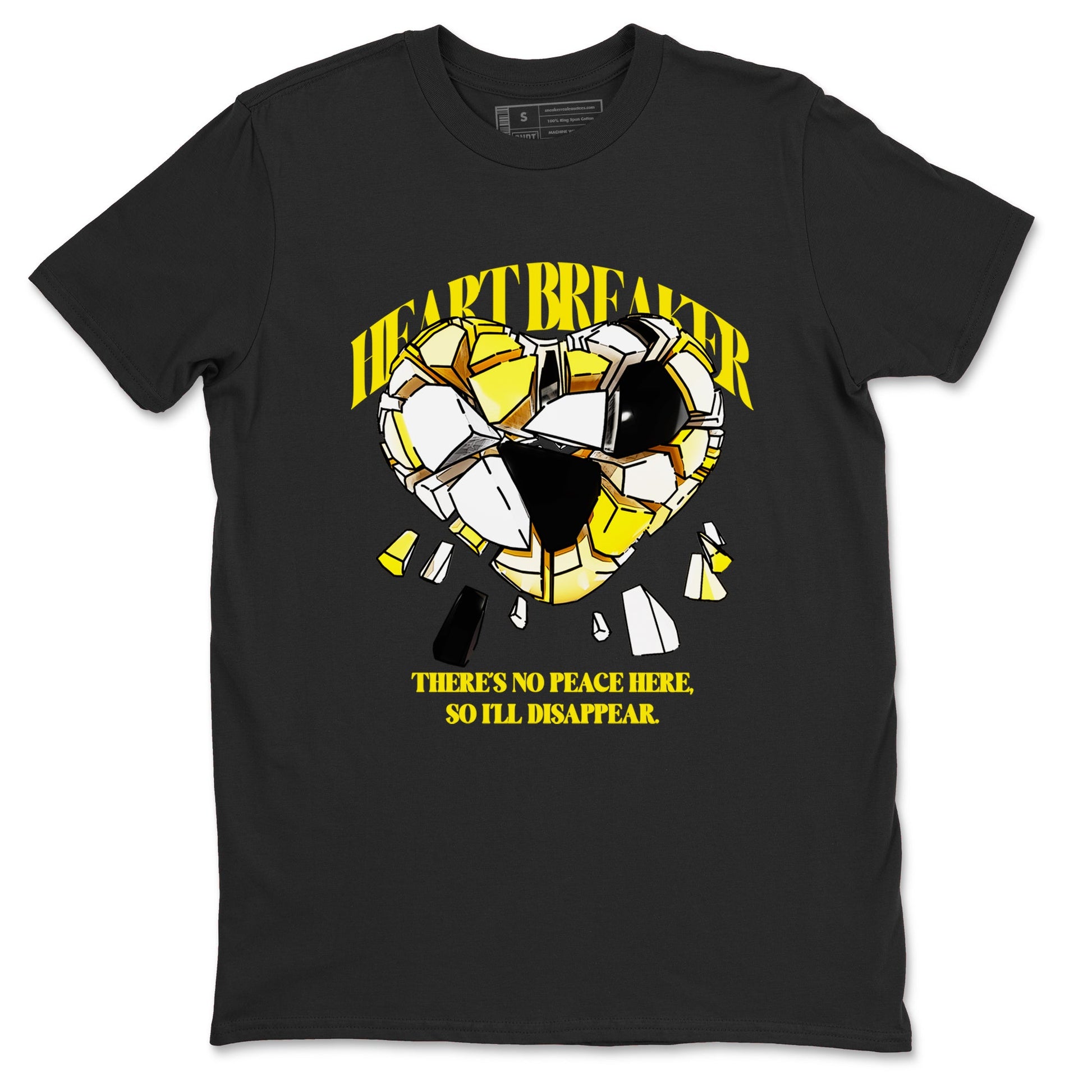 AJ4 Vivid Sulfur shirt to match jordans Heart Breaker sneaker tees Air Jordan 4 Vivid Sulfur SNRT Sneaker Release Tees unisex cotton Black 2 crew neck shirt