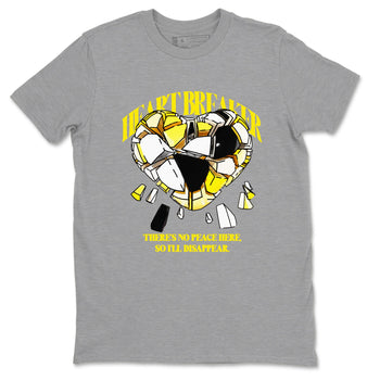 AJ4 Vivid Sulfur shirt to match jordans Heart Breaker sneaker tees Air Jordan 4 Vivid Sulfur SNRT Sneaker Release Tees unisex cotton Heather Grey 2 crew neck shirt