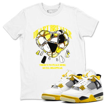 AJ4 Vivid Sulfur shirt to match jordans Heart Breaker sneaker tees Air Jordan 4 Vivid Sulfur SNRT Sneaker Release Tees unisex cotton White 1 crew neck shirt