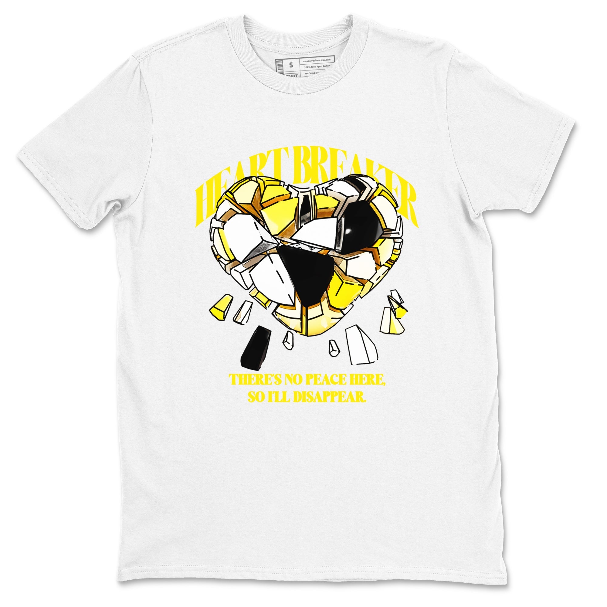 AJ4 Vivid Sulfur shirt to match jordans Heart Breaker sneaker tees Air Jordan 4 Vivid Sulfur SNRT Sneaker Release Tees unisex cotton White 2 crew neck shirt