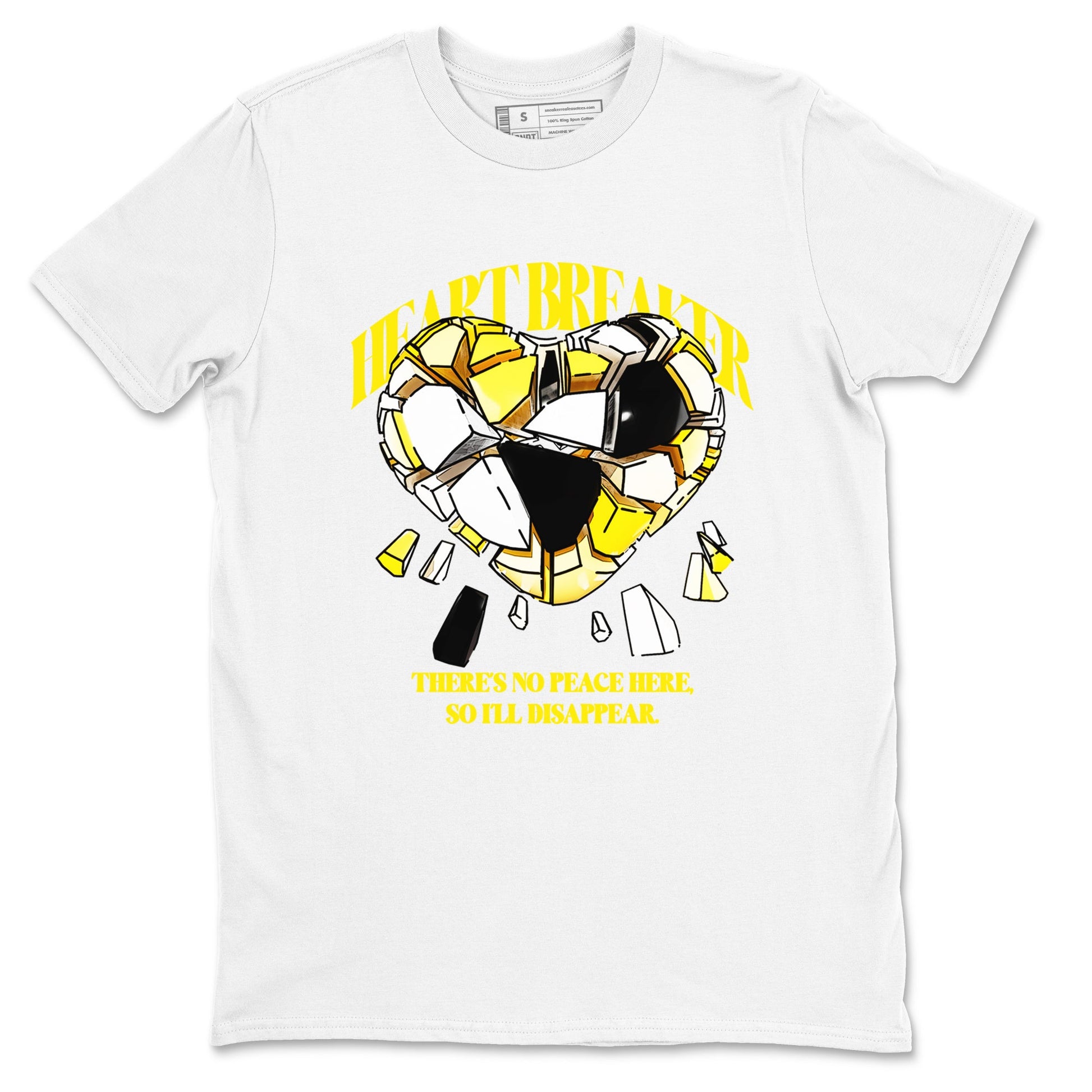 AJ4 Vivid Sulfur shirt to match jordans Heart Breaker sneaker tees Air Jordan 4 Vivid Sulfur SNRT Sneaker Release Tees unisex cotton White 2 crew neck shirt